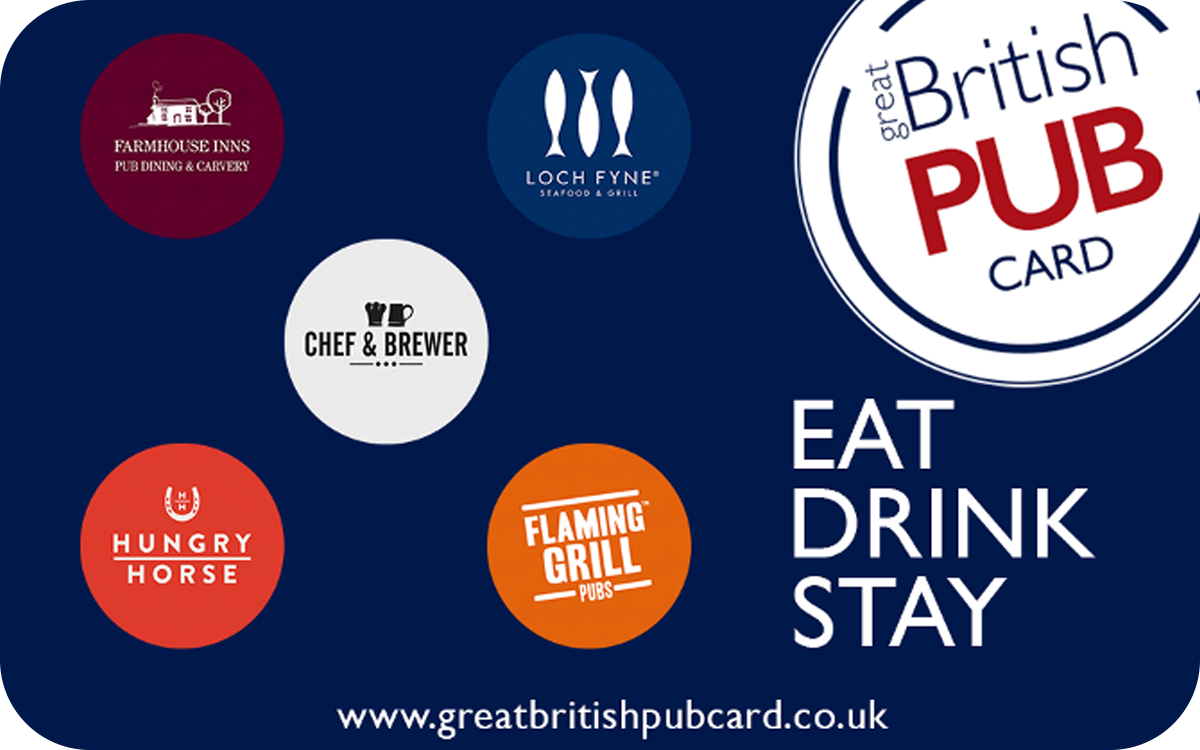 Chef & Brewer UK Gift Card available in United Kingdom with options of £5.0, £10.0, £25.0, £50.0, £100.0. Perfect for shopping and gifts. Chef & Brewer are part of The Great British Pub Ca...