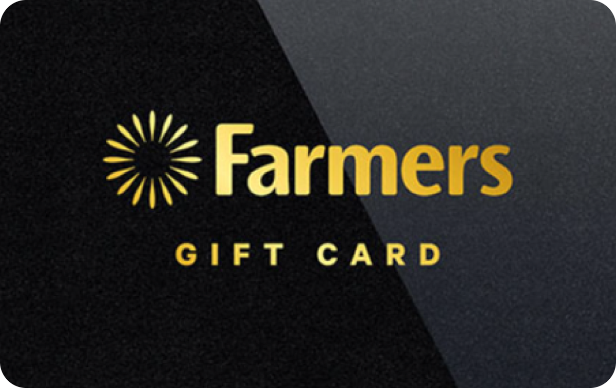 Farmers Gift Card available in Various Countries with options of $10.0, $15.0. Perfect for shopping and gifts. • The Farmers eGift card can be redeemed In-store ...