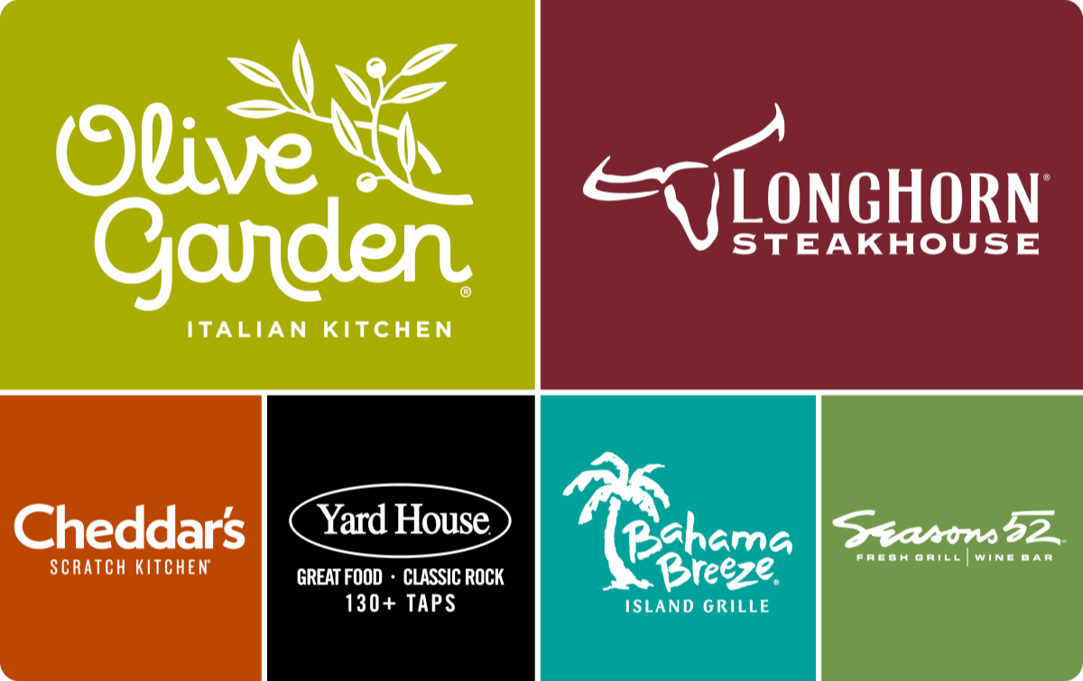 Darden® Restaurants Gift Card available in United States with options of $5 - $250. Perfect for shopping and gifts. With over 1,500 restaurants in all 50 states, the ...