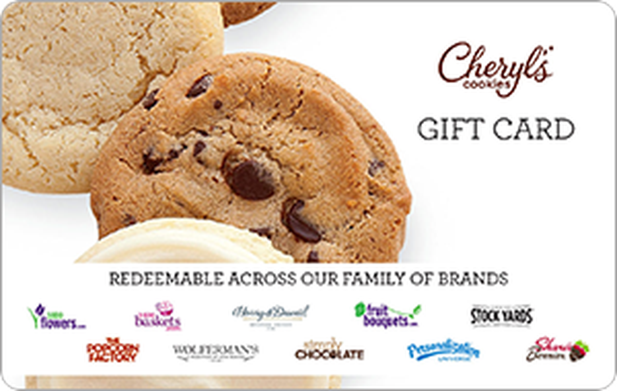 Cheryl's Cookies Gift Card available in United States with options of $15 - $500. Perfect for shopping and gifts. For more than 30 years, Cheryl’s has been making o...