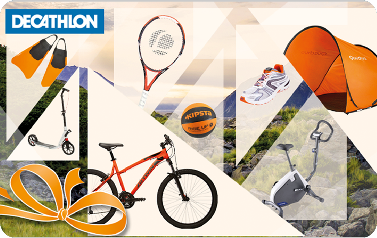 Decathlon Spain Gift Card available in Spain with options of €5.0, €10.0, €15.0, €25.0, €50.0, €100.0. Perfect for shopping and gifts. Decathlon es una cadena de establecimientos de gra...