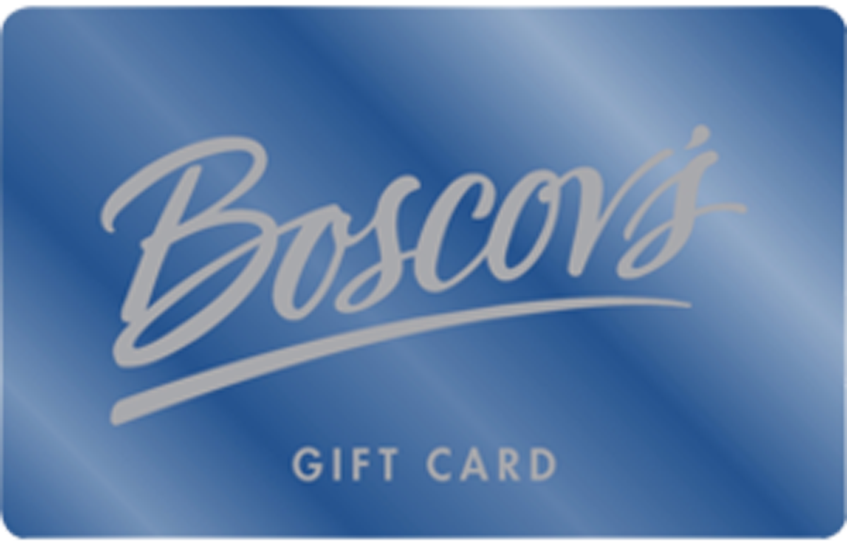 Boscov's Gift Card available in United States with options of $15 - $250. Perfect for shopping and gifts. At Boscov's you’ll find everything you need for yo...