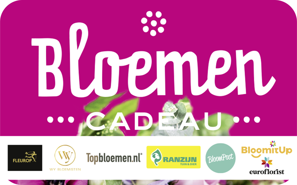 Bloemen Netherlands Gift Card available in Netherlands with options of €5.0, €10.0, €25.0, €50.0, €100.0. Perfect for shopping and gifts. Een mooi boeket bloemen of een leuke plant voor in...