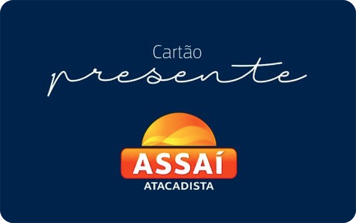 Assaí Brazil Gift Card available in Various Countries with options of R$50.0, R$100.0. Perfect for shopping and gifts. Com o Cartão Presente Assaí você encontra disponív...